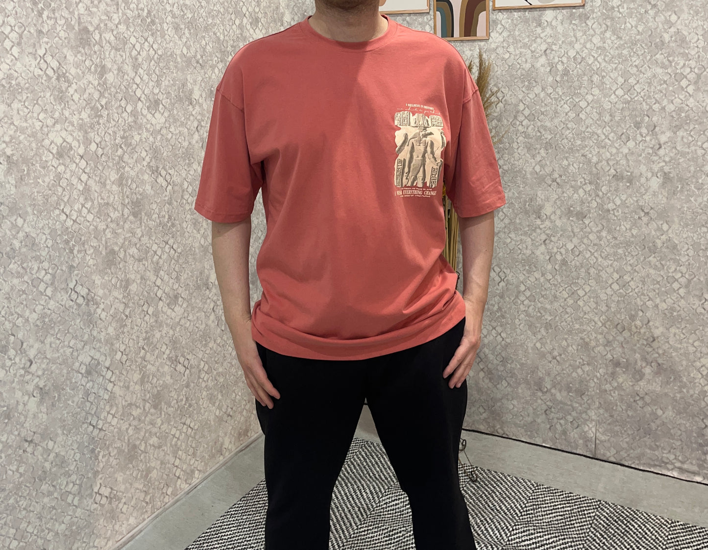 Hıstory Baskılı Oversize Tişört