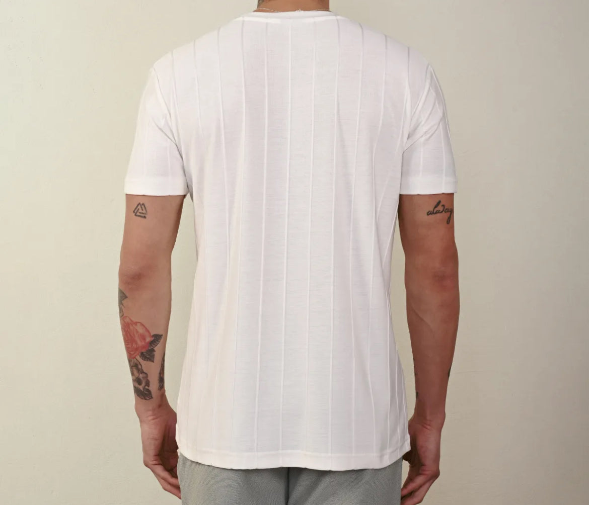 Nervür Çizgili T-Shirt