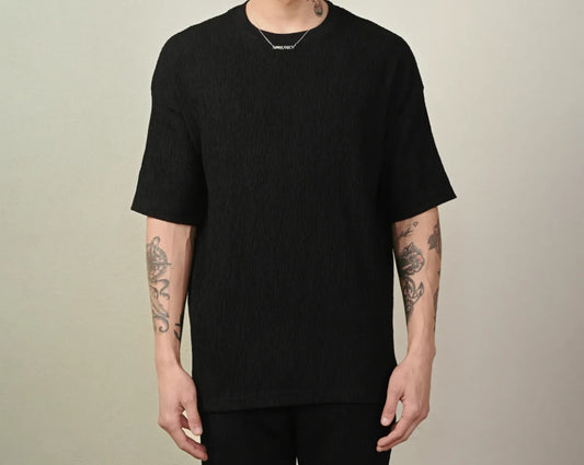 Gofre Kumaş Likralı Oversize T-Shirt