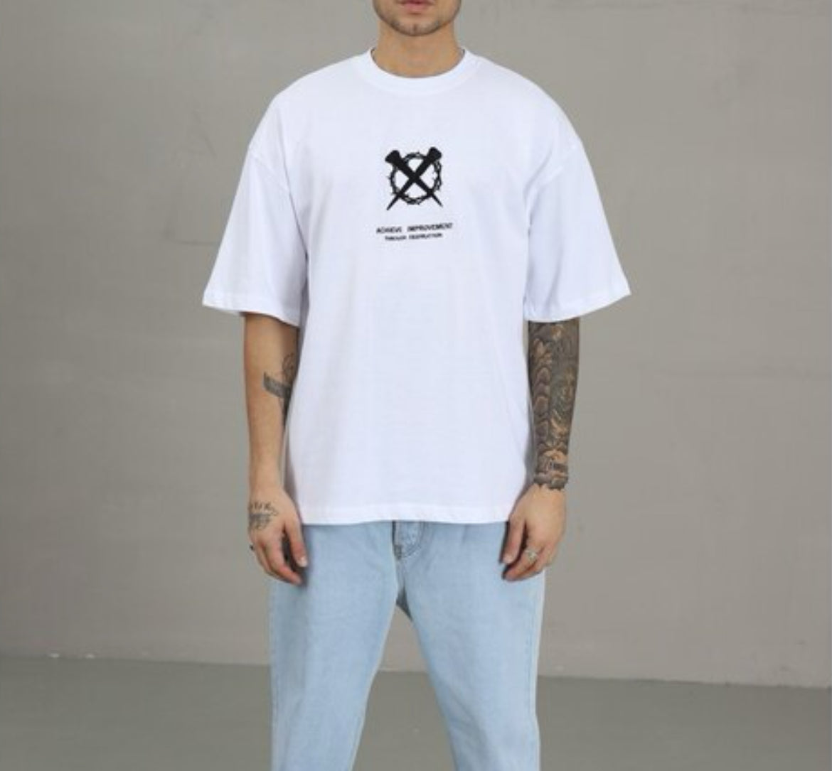 Kılıç Nakışlı Oversize Tişört